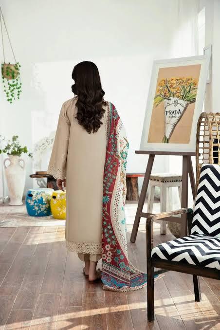 DYOT-3PC DHANAK – Elegant Embroidered Suit – 6004