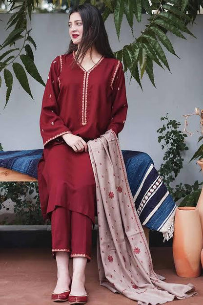 Aisling-3PC DHANAK – Elegant Embroidered Suit – 6017