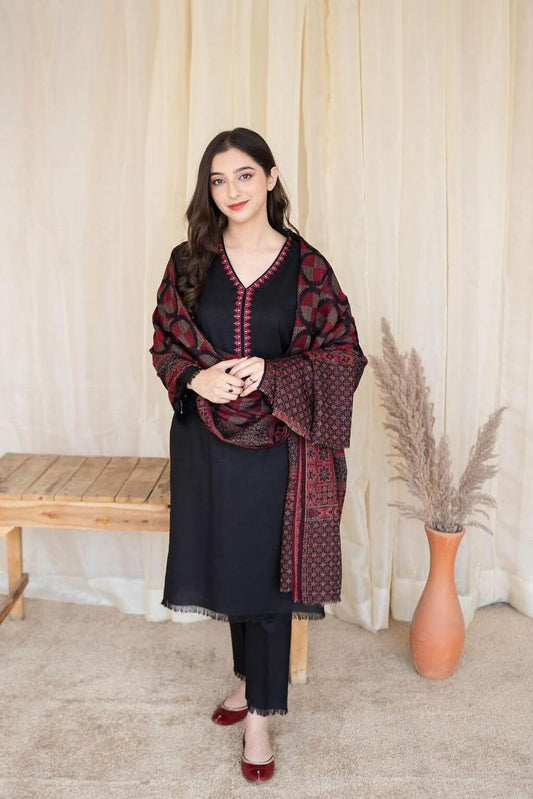 DYOT-3PC DHANAK – Elegant Embroidered Suit – 6005