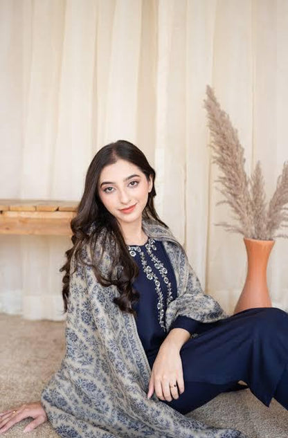 DYOT-3PC DHANAK – Elegant Embroidered Suit – 6006