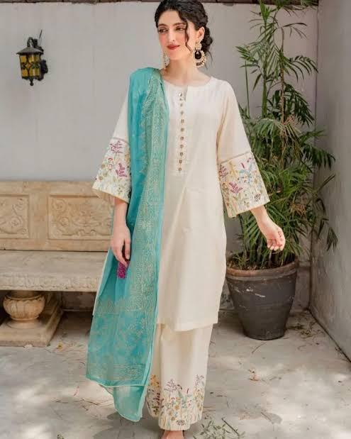 DYOT-3PC DHANAK – Elegant Embroidered Suit – 6007