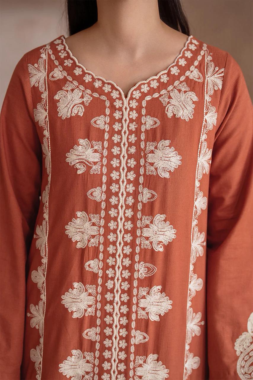 DYOT-3PC DHANAK – Elegant Embroidered Suit – 6010