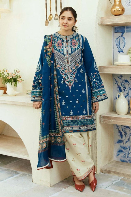 Zara Shahjhan-3PC DHANAK – Elegant Embroidered Suit – 6013