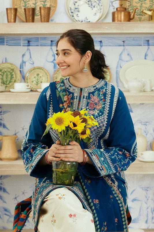 Zara Shahjhan-3PC DHANAK – Elegant Embroidered Suit – 6013