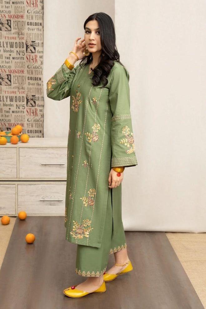 Zara Shahjhan-3PC DHANAK – Elegant Embroidered Suit – 6014