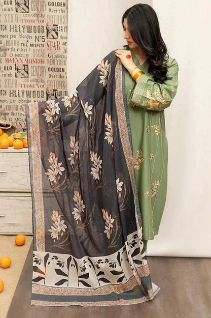 Zara Shahjhan-3PC DHANAK – Elegant Embroidered Suit – 6014