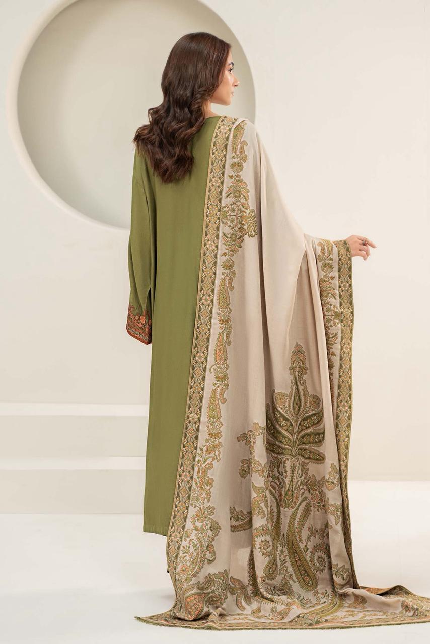 Zara Shahjhan-3PC DHANAK – Elegant Embroidered Suit – 6015