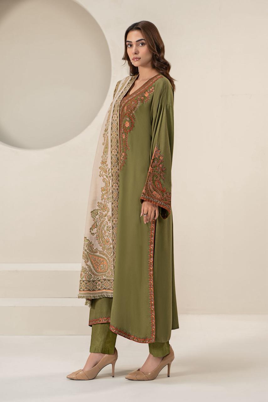 Zara Shahjhan-3PC DHANAK – Elegant Embroidered Suit – 6015