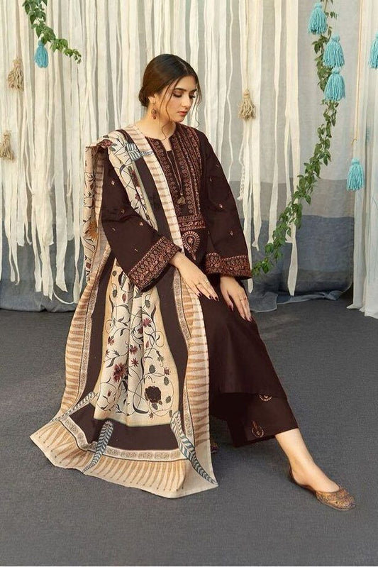 Aisling-3PC DHANAK – Elegant Embroidered Suit – 6028