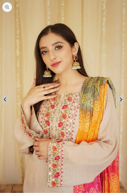 Aisling-3PC DHANAK – Elegant Embroidered Suit – 6031