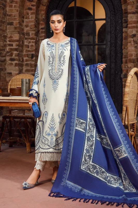 Dhanak-3PC Embroidered Shirt with Digital Printed Wool Shawl -SF06