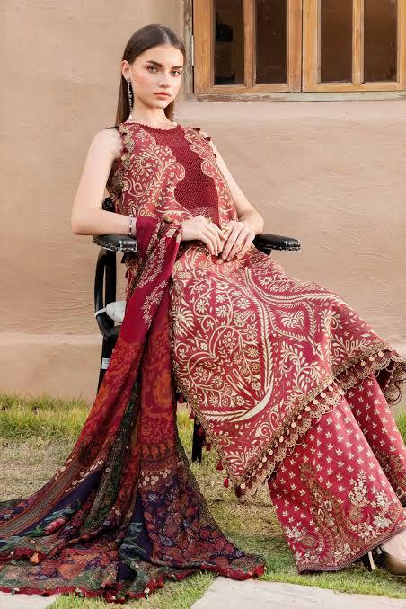 SAPPHIRE -3PC KARANDI  Bana Dori Printed  Shirt With Printed Duppta -SAF 5012