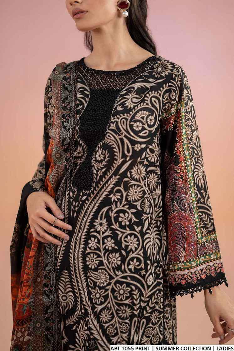 SAPPHIRE -3PC KARANDI  Bana Dori Printed  Shirt With Printed Duppta -SAF 5011