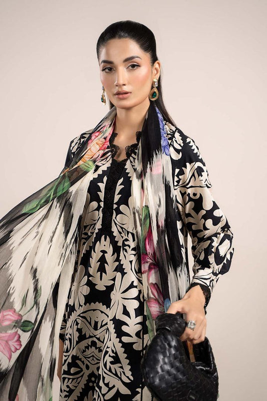 SAPPHIRE -3PC KARANDI  Bana Dori Printed  Shirt With Printed Duppta -SAF 5010
