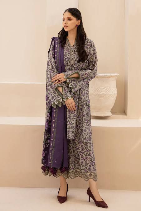 SAPPHIRE -3PC KARANDI  Bana Dori Printed  Shirt With Printed Duppta -SAF 5026