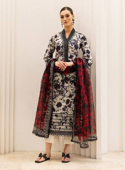 SAPPHIRE -3PC KARANDI  Bana Dori Printed  Shirt With Printed Duppta -SAF 5018
