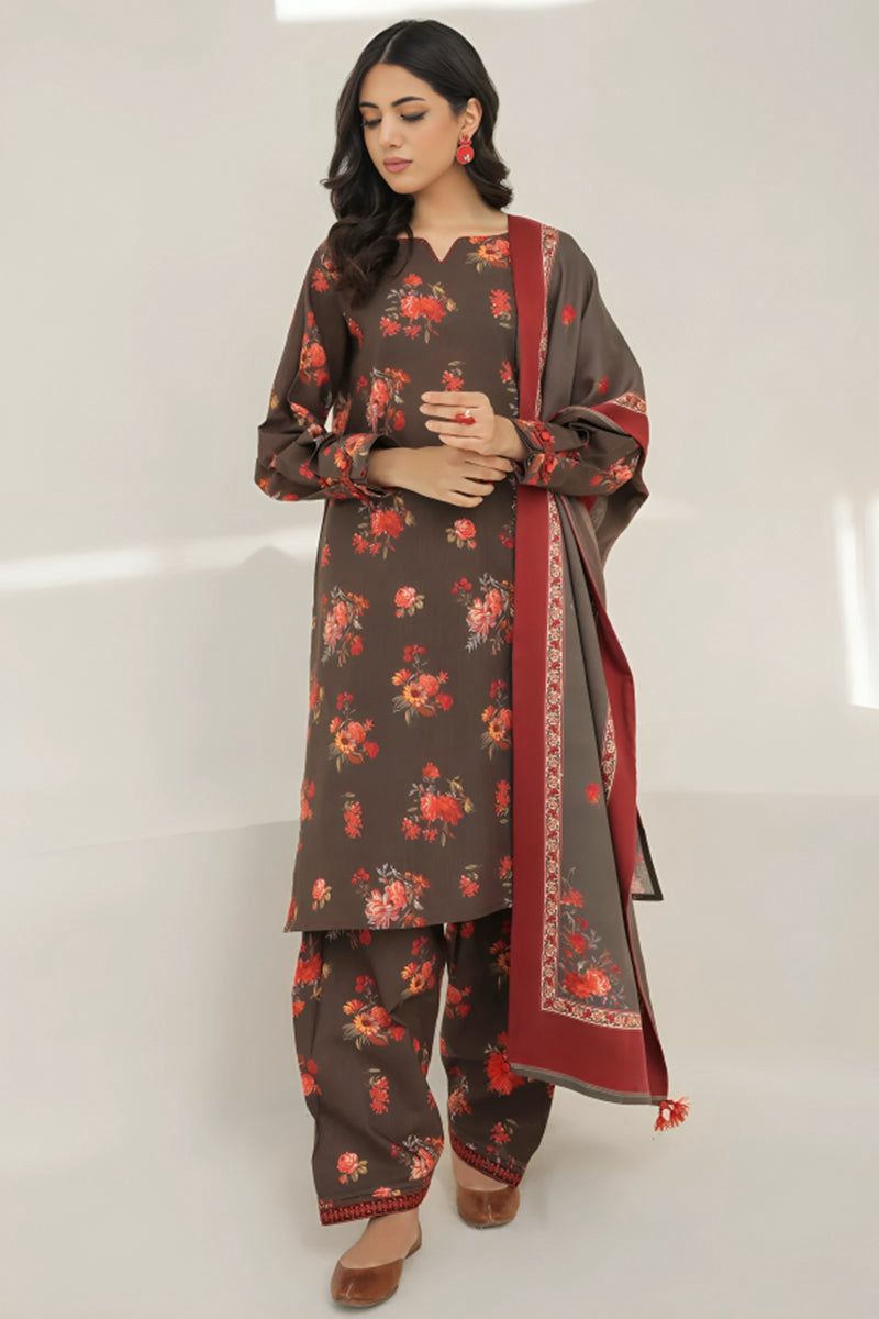 SAPPHIRE -3PC KARANDI  Bana Dori Printed  Shirt With Printed Duppta -SAF 5032