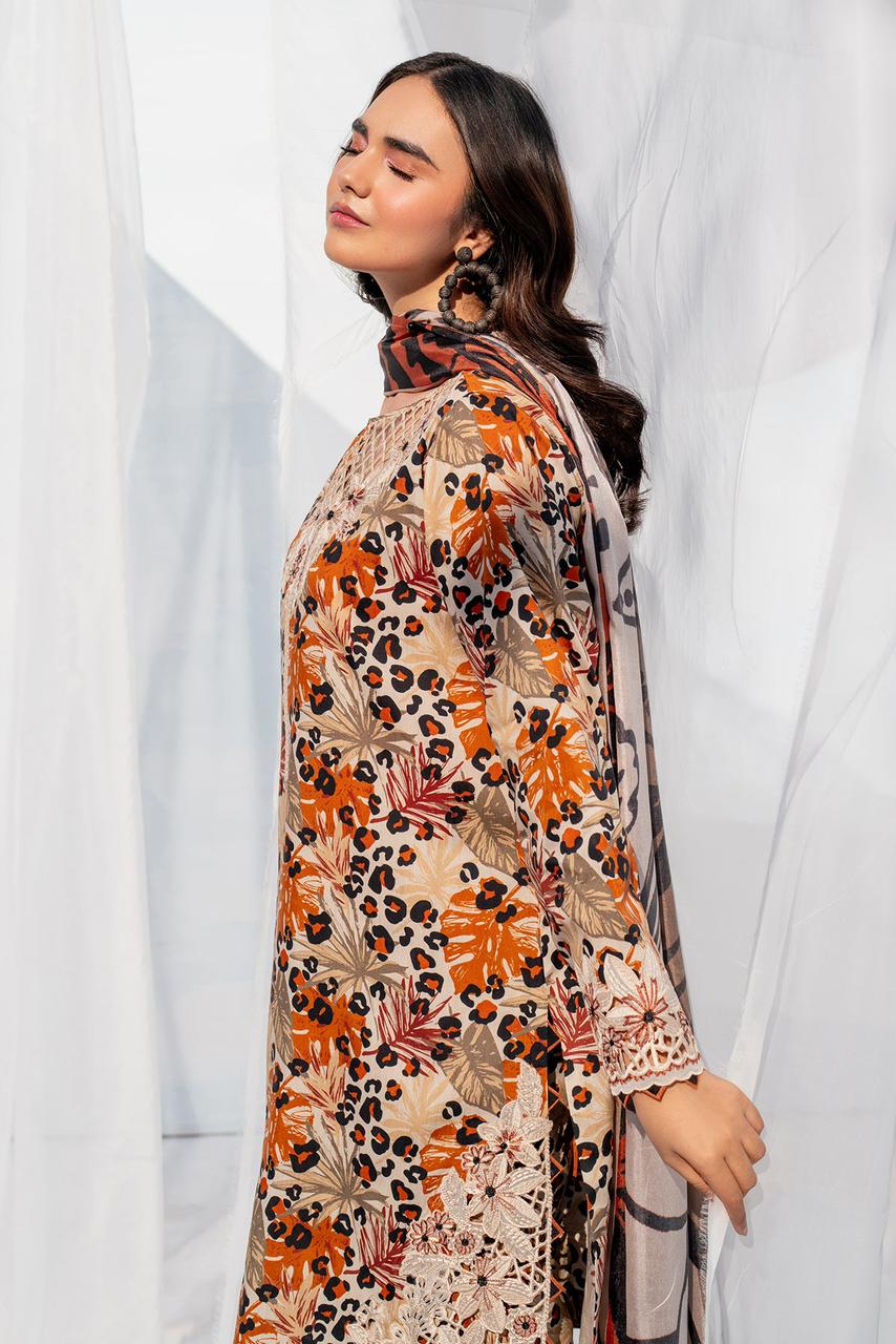 SAPPHIRE -3PC KARANDI  Bana Dori Printed  Shirt With Printed Duppta -SAF 5016