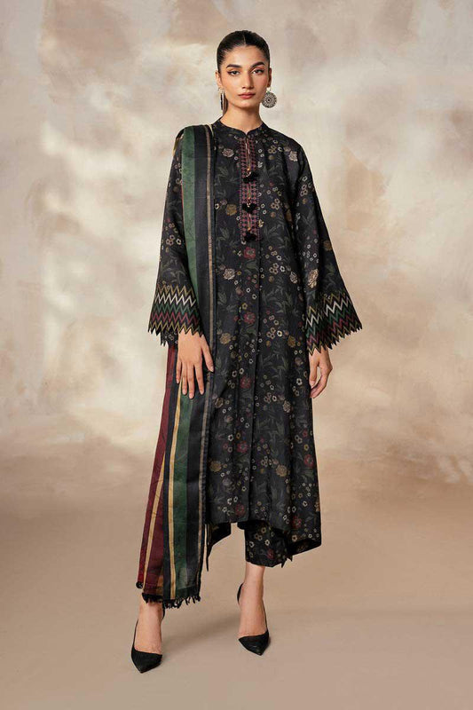 BAROQUE - 3PC Lawn Printed Shirt With Voile Printed Dupatta-Dw 201