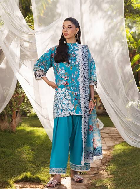BAROQUE - 3PC Lawn Printed Shirt With Voile Printed Dupatta-DW 204