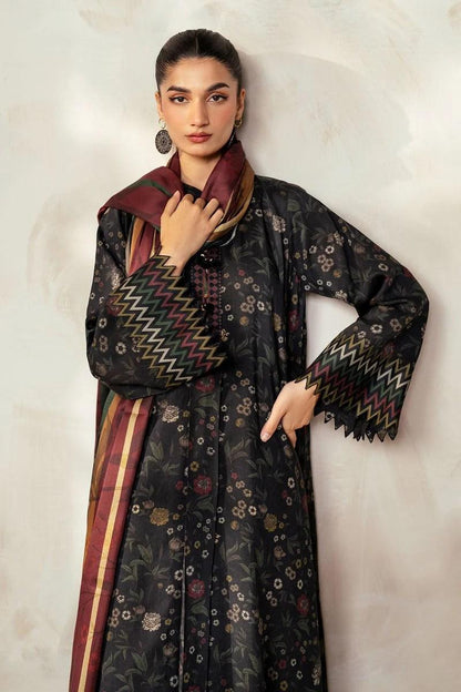 BAROQUE - 3PC Lawn Printed Shirt With Voile Printed Dupatta-Dw 201