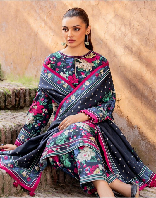 BAROQUE - 3PC Lawn Printed Shirt With Voile Printed Dupatta-440 dw 804