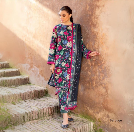 BAROQUE - 3PC Lawn Printed Shirt With Voile Printed Dupatta-440 dw 804