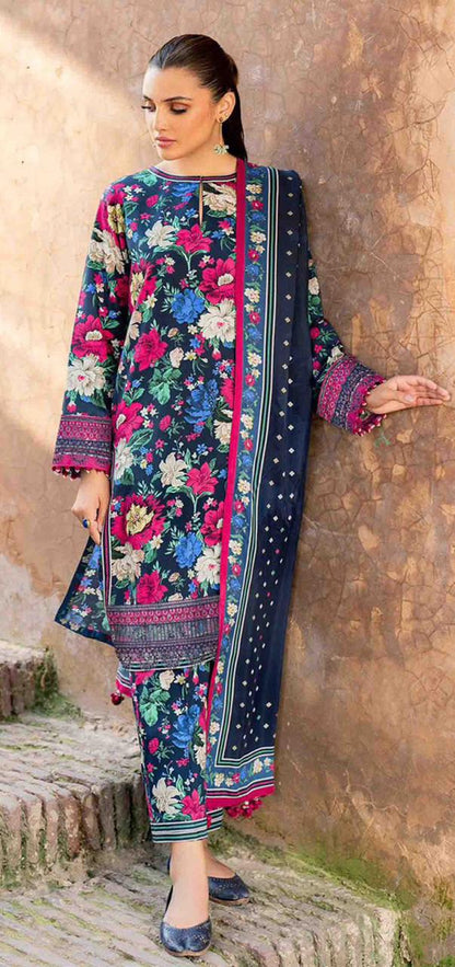 BAROQUE - 3PC Lawn Printed Shirt With Voile Printed Dupatta-440 dw 804