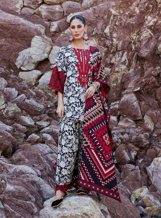 BAROQUE - 3PC Lawn Printed Shirt With Voile Printed Dupatta-440 dw 805