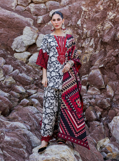 BAROQUE - 3PC Lawn Printed Shirt With Voile Printed Dupatta-440 dw 805