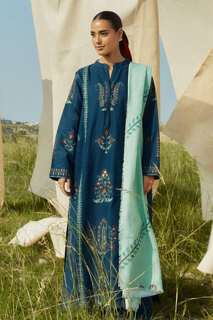 Zara Shahjahan – Embroidered Lawn 3PC – Summer Collection 2025 -DW 301