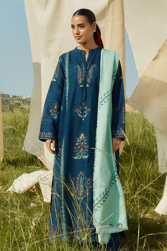 Zara Shahjahan – Embroidered Lawn 3PC – Summer Collection 2025 -DW 301