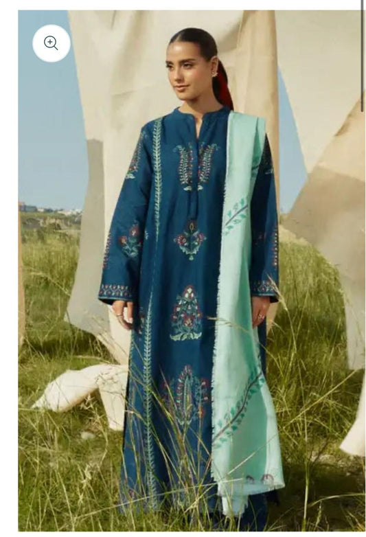 Zara Shahjahan – Embroidered Lawn 3PC – Summer Collection 2025 DW 462