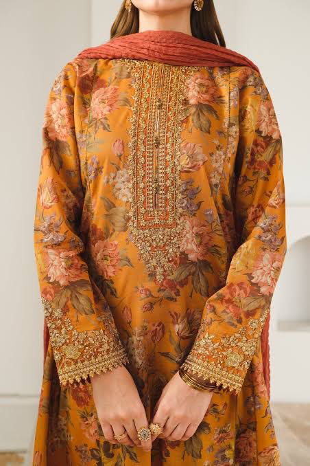 BAROQUE - 3PC Lawn Printed Shirt With Voile Printed Dupatta-440 dw 808
