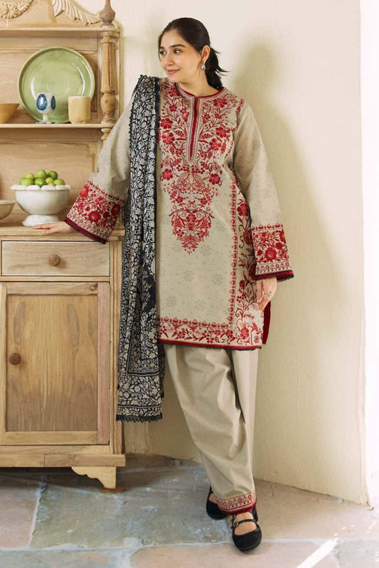 Zara Shahjahan – Embroidered Lawn 3PC – Summer Collection 2025 DW 770